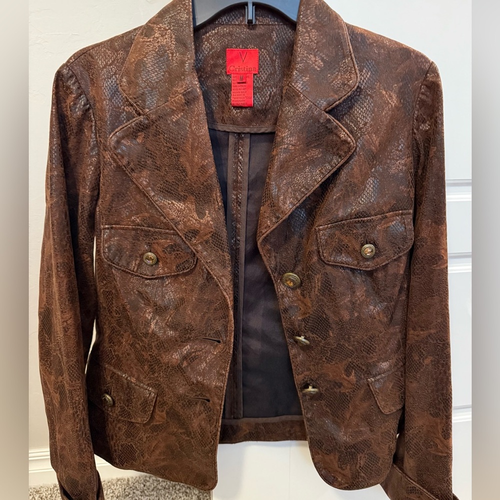 Brown Snake Print Jacket NWOT